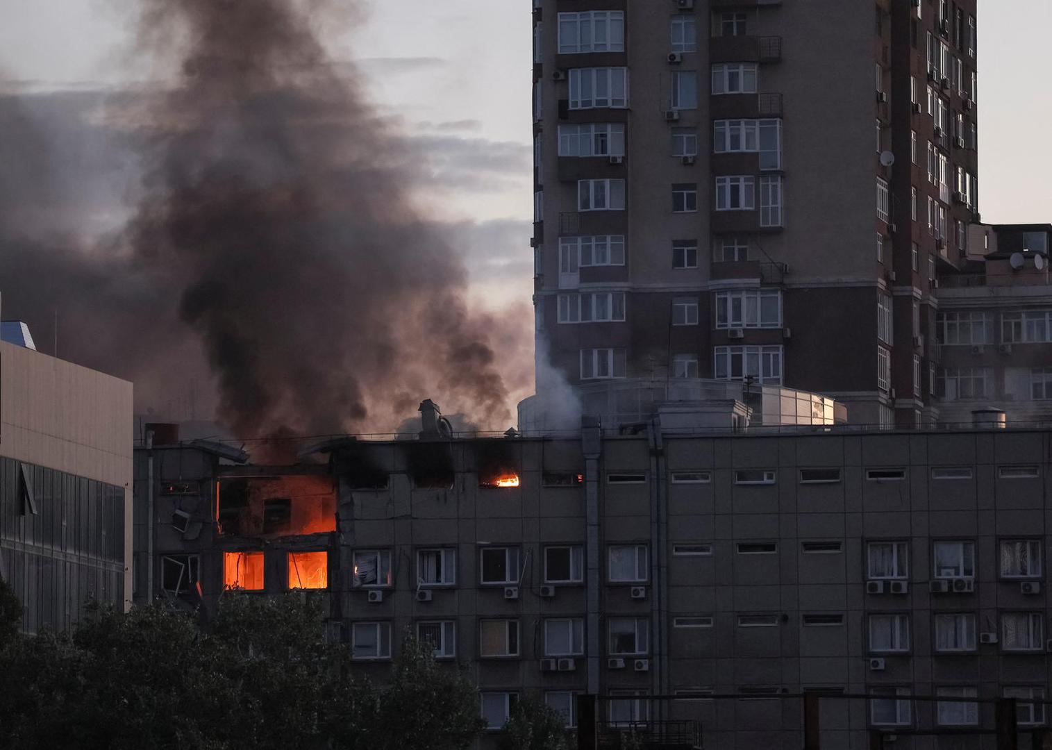 Smoke rises after a Russian drones strike, which local authorities consider to be Iranian made unmanned aerial vehicles (UAVs) Shahed-136, amid Russia's attack on Ukraine, in Kyiv, Ukraine October 17, 2022. REUTERS/Gleb Garanich Photo: GLEB GARANICH/REUTERS