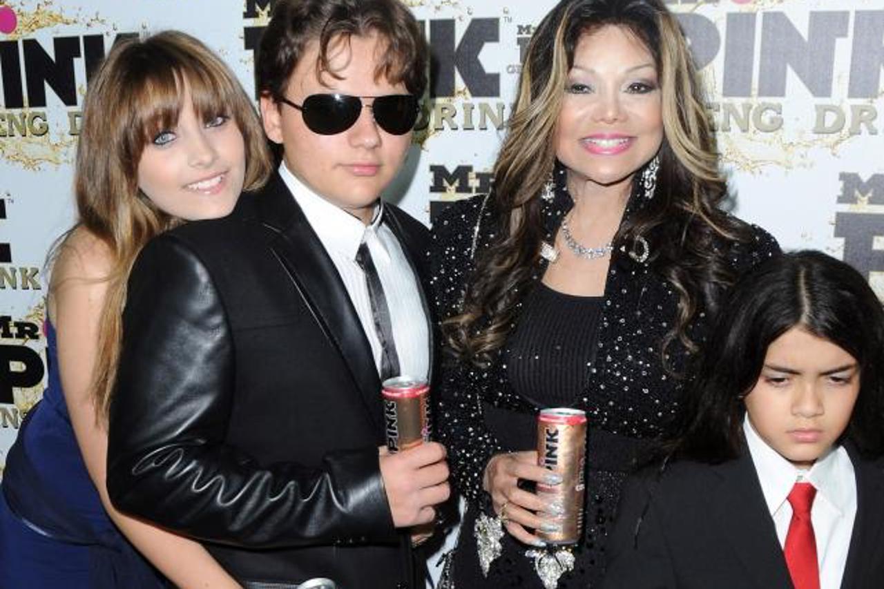 'Paris Jackson, Prince Jackson, La Toya Jackson and Blanket Jackson  attending the Mr.Pink Ginseng Drink Launch Party in Berverley Hills, California.Photo: Press Association/PIXSELL'