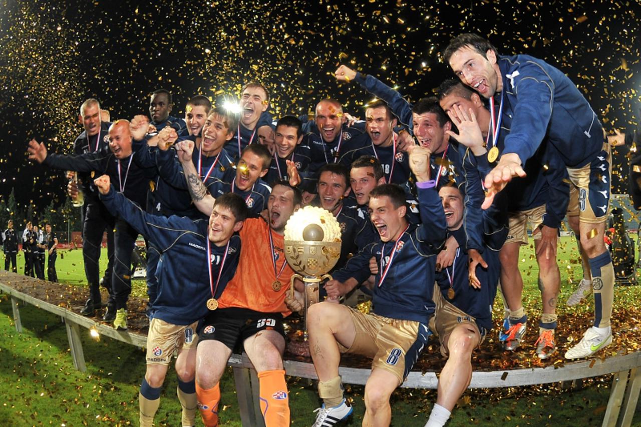 \'25.05.2011., Varazdin - Uzvratna utakmica finala Hrvatskog nogometnog kupa izmedju NK Varazdin i GNK Dinamo. Slavlje Photo: Marko Jurinec/PIXSELL\'