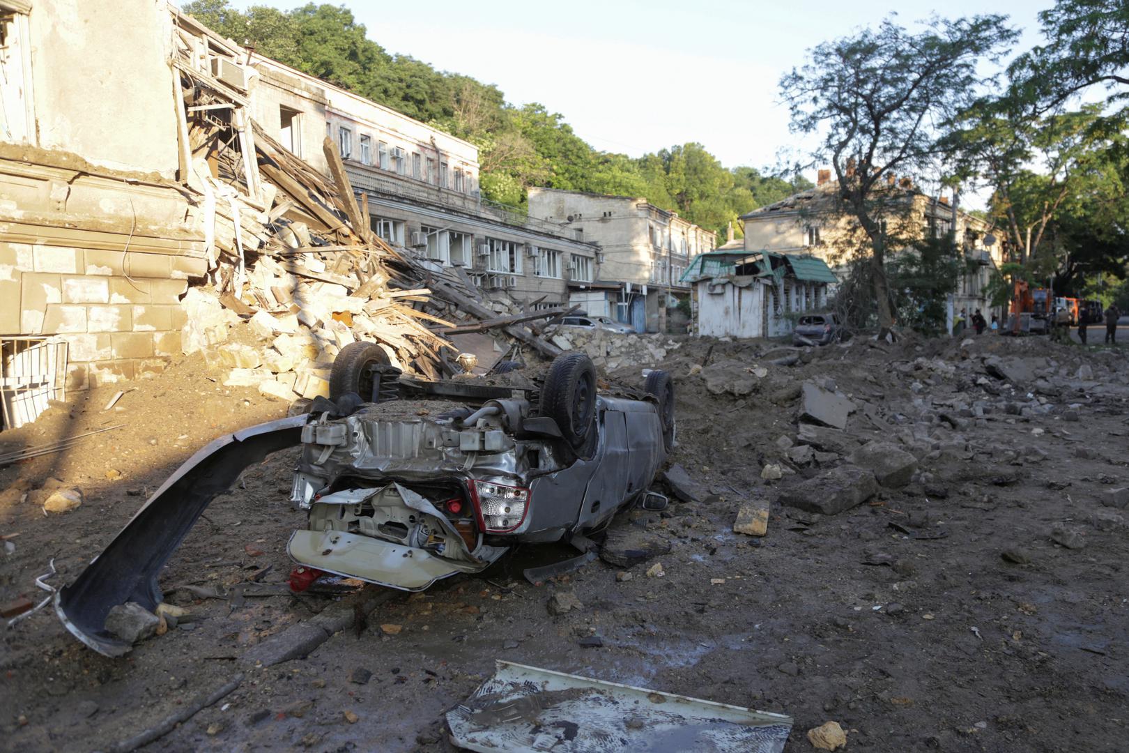 A view shows a residential building damaged during a Russian missile strike, amid Russia's attack on Ukraine, in Odesa, Ukraine July 23, 2023.  REUTERS/Serhii Smolientsev Photo: Stringer/REUTERS