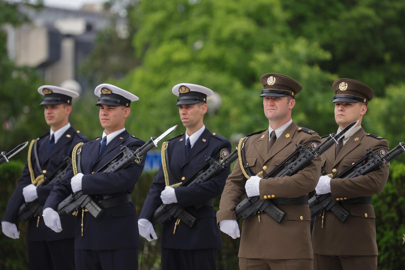 30.05.2023., Zagreb - Povodom obiljezavanja Dana drzavnosti Hrvatske, predsjednik Hrvatskog sabora Gordan Jandrokovic i premijer Andrej Plenkovic polozili su vijence i svijece na spomenik domovini. Photo: Luka Stanzl/PIXSELL