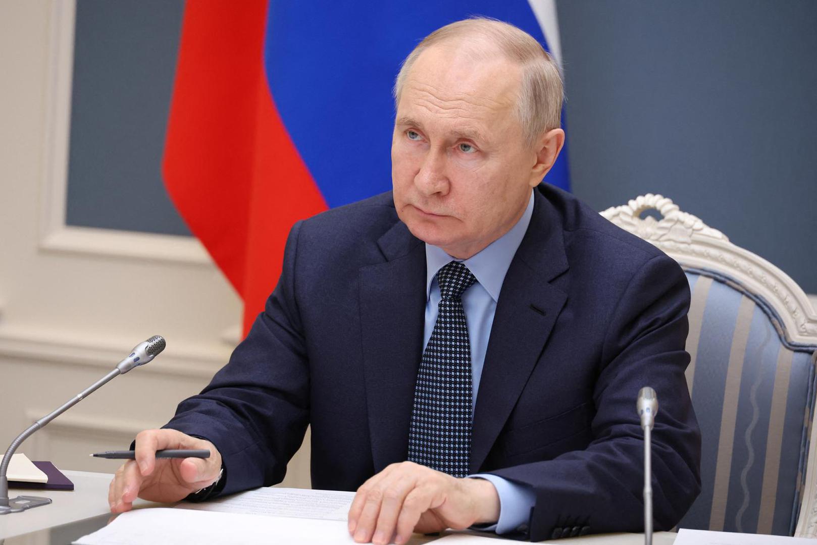 Russian President Vladimir Putin chairs a video conference meeting to discuss agricultural issues including spring field operations in Moscow, Russia, May 18, 2023. Sputnik/Mikhail Klimentyev/Kremlin via REUTERS ATTENTION EDITORS - THIS IMAGE WAS PROVIDED BY A THIRD PARTY. Photo: SPUTNIK/REUTERS