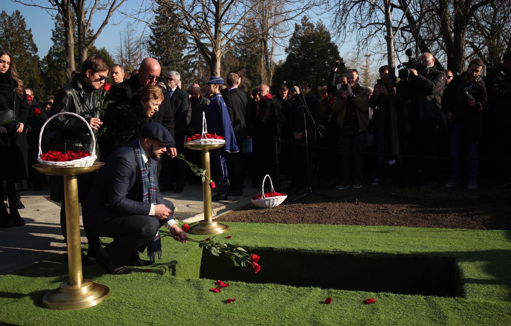 15.02.2023., Zagreb - Posljednji ispracaj Miroslava Cire Blazevica u Aleji velikana na groblju Mirogoj. Photo: Matija Habljak/PIXSELL