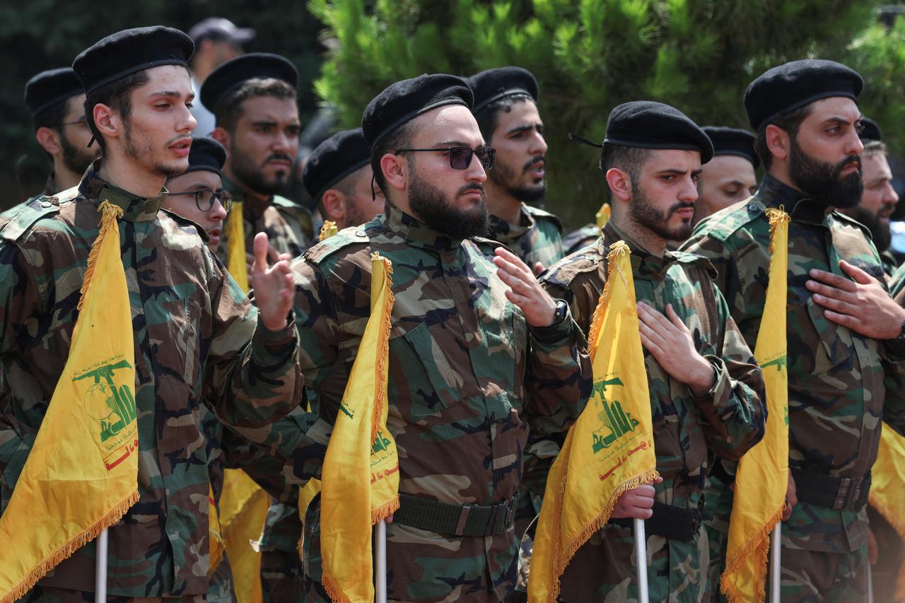 Funeral of Taleb Abdallah, a senior field commander of Hezbollah, in Beirut's southern suburbs