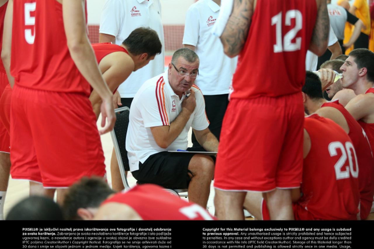 '07.08.2013., Zagreb - Dvorana sportskog centra Lucko. Pripremna kosarkaska utakmica uoci Europskog prvenstva u Sloveniji. Hrvatska - Makedonija. Jasmin Repesa. Photo: Sanjin Strukic/PIXSELL'