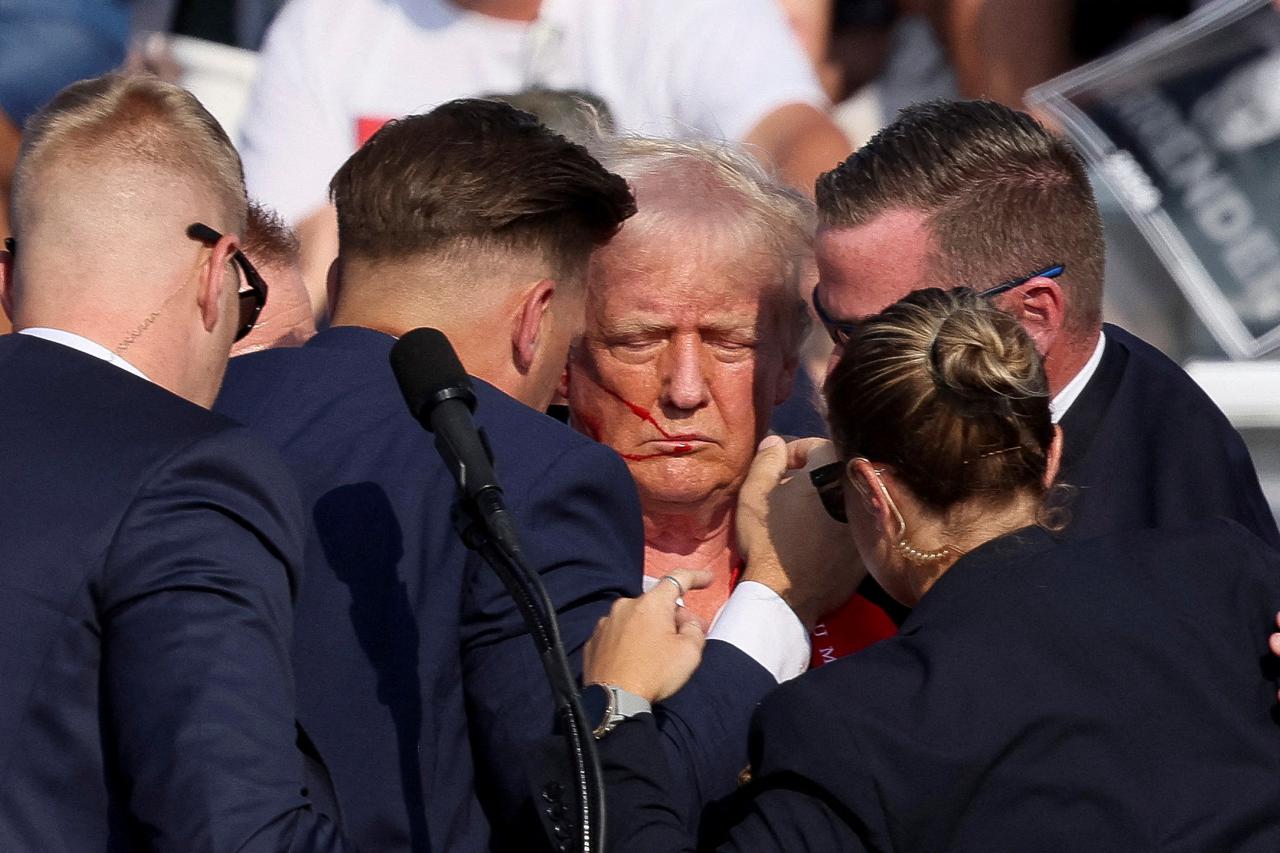 Republican presidential candidate Donald Trump holds a campaign rally in Butler