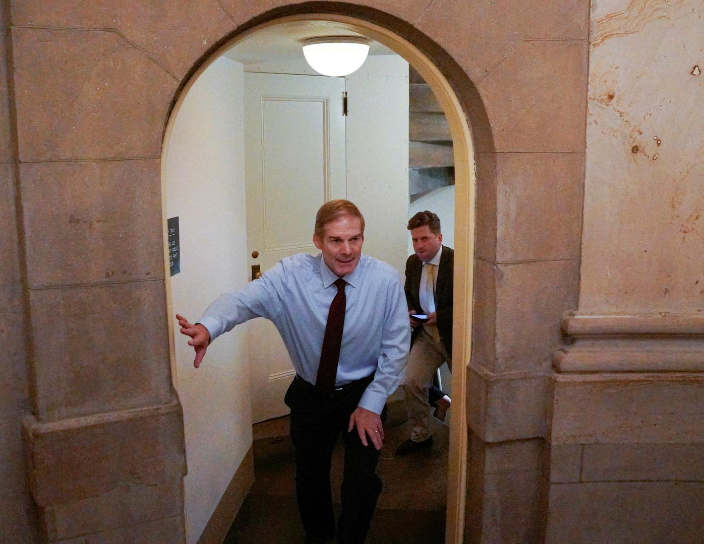 U.S. Rep. Jim Jordan (R-OH) walks toward the House Speaker's office after a second round of voting for a new Speaker of the House ended with Jordan once again failing to win the Speaker's gavel at the U.S. Capitol in Washington, U.S., October 18, 2023. REUTERS/Elizabeth Frantz Photo: ELIZABETH FRANTZ/REUTERS