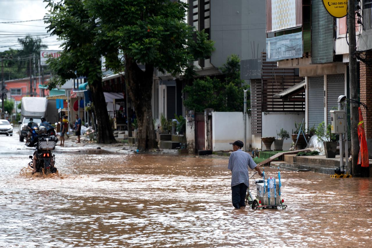 Flooding in the northern province of Chiang Rai, following the impact of Typhoon Yagi