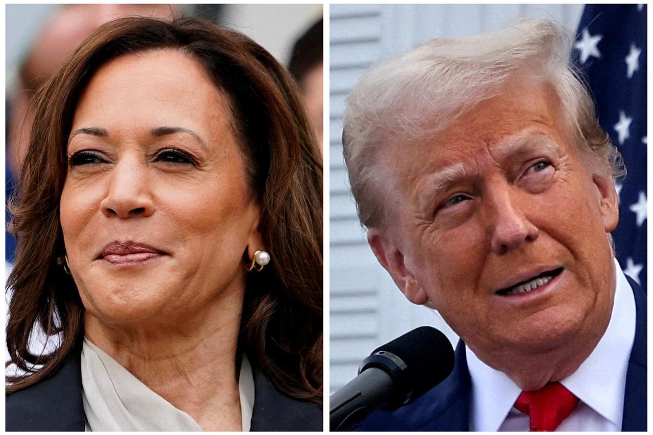 U.S. Vice President Kamala Harris and former U.S. President Donald Trump in combo photograph