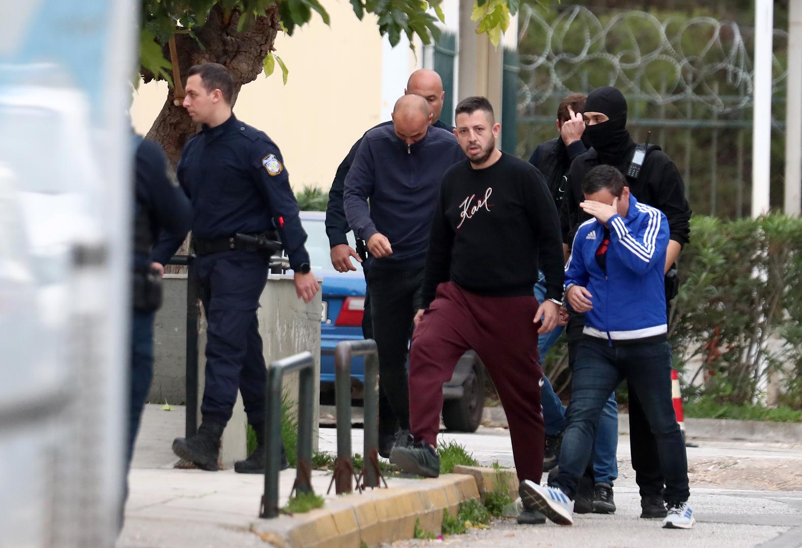 04.12.2023., Atena, Grcka  - Policija dovodi navijaci Dinama, Bad Blue Boyse na sud u Ateni. Photo: Matija Habljak/PIXSELL