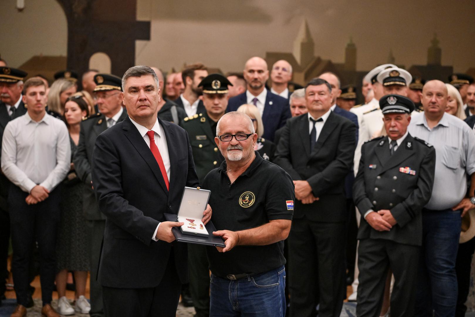 02.08.2024., Zagreb - Predsjednik Republike i vrhovni zapovjednik Oruzanih snaga Republike Hrvatske Zoran Milanovic upriicio je  svecani prijem povodom obiljezavanja Dana pobjede i domovinske zahvalnosti i Dana hrvatskih branitelja te 29. obljetnice VRO Oluja.  Photo: Josip Regovic/PIXSELL