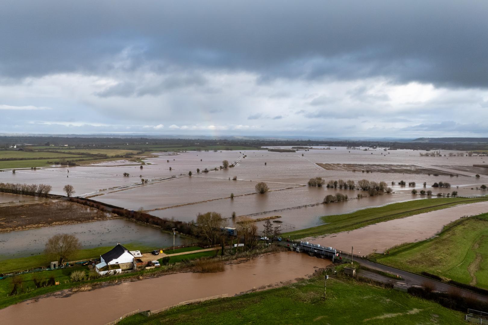 Flooded fields near the River Tone in Somerset. Weather warnings remain in force across much of the UK on Monday with adverse conditions, including flooding from heavy rain and thawing snow. Picture date: Monday January 6, 2025. Photo: Ben Birchall/PRESS ASSOCIATION