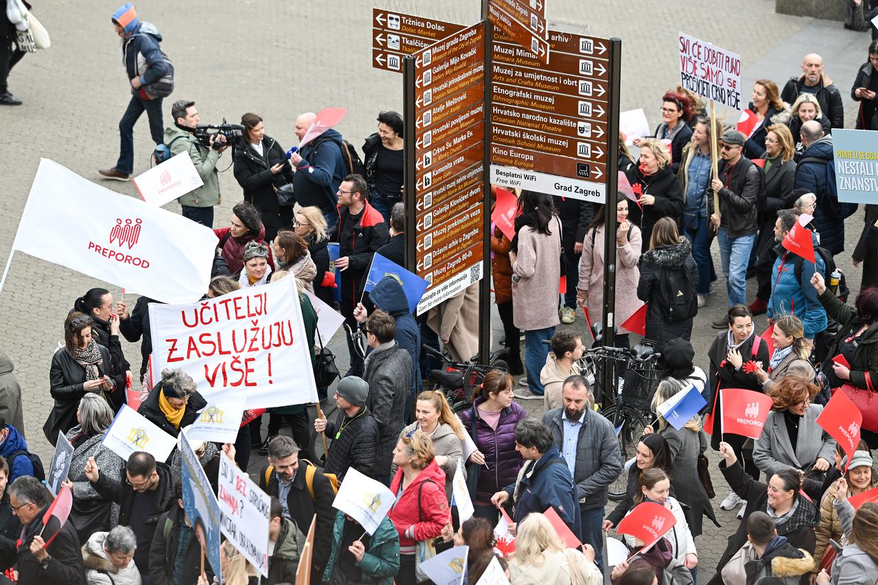 Zagreb: Prosvjednici krenuli na Markov trg 