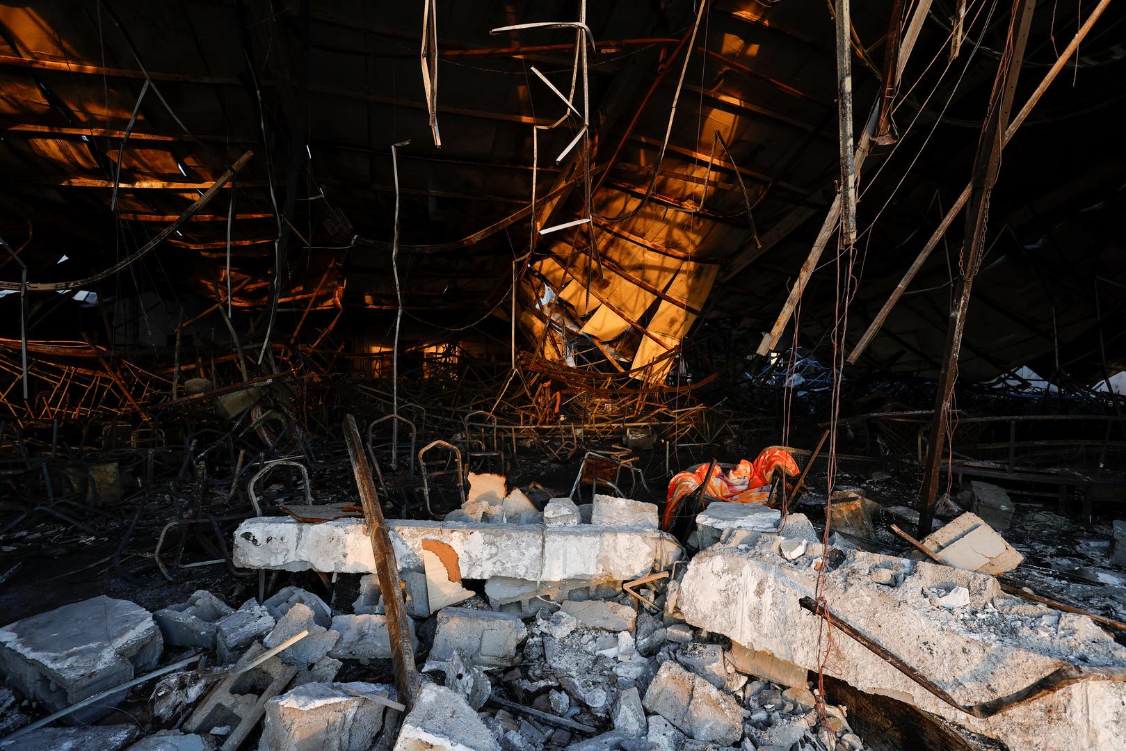 A view of the damage at the site following a fatal fire at a wedding celebration, in the district of Hamdaniya in Iraq's Nineveh province, Iraq, September 27, 2023. REUTERS/Khalid Al-Mousily Photo: KHALID AL-MOUSILY/REUTERS