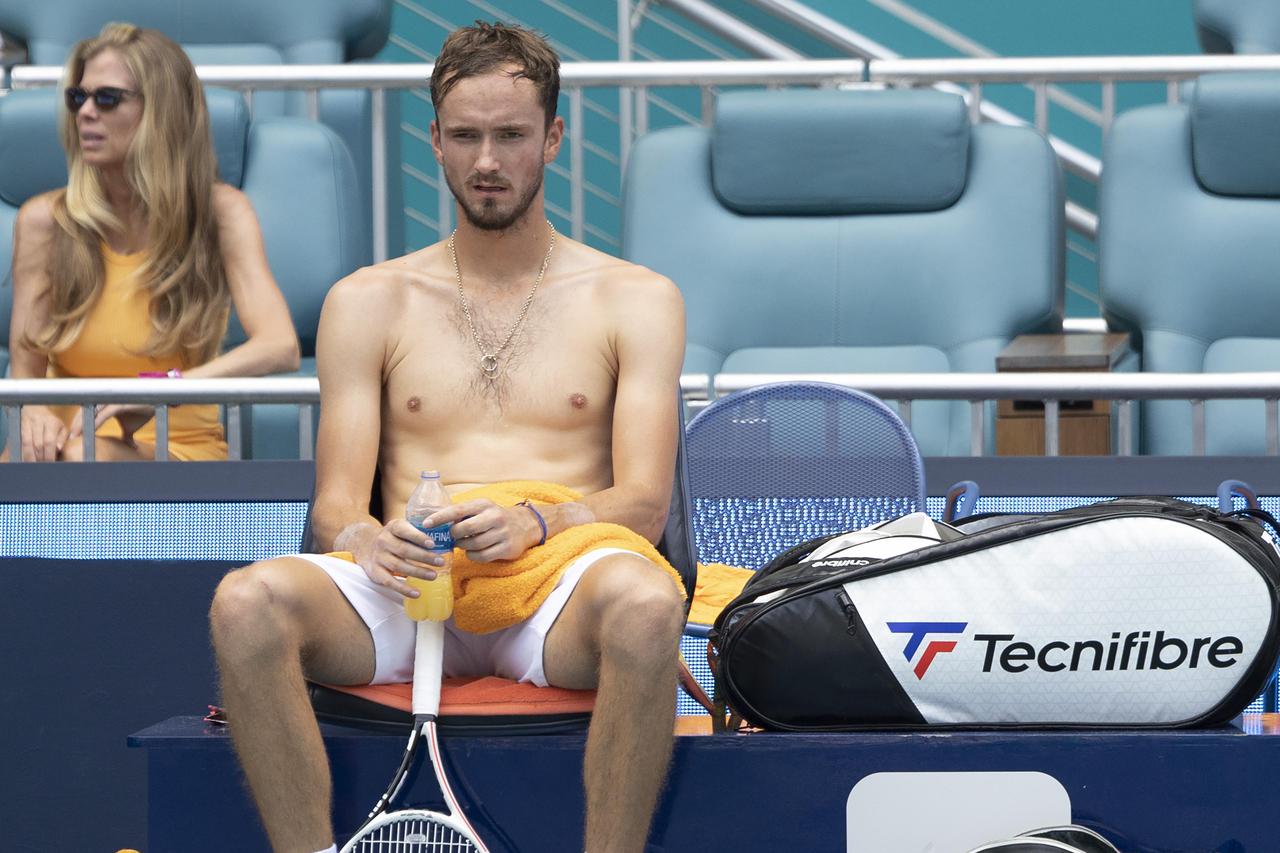 Medvedev Vs  Hurkacz During The Quarter-Finals at the Miami Open, in Miami Gardens, Florida