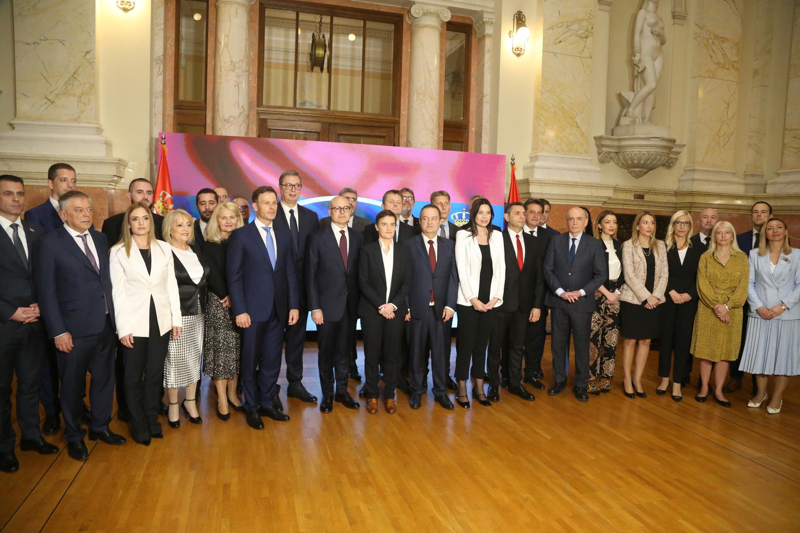 02, May, 2024, Belgrade - The Prime Minister of the Republic of Serbia, Milos Vucevic, and the ministers took the oath in the Assembly of the Republic of Serbia, and with that, their mandate officially began. Photo: F.S./ATAImages

02, maj, 2024, Beograd - Predsednik Vlade Republike Srbije Milos Vucevic i ministri polozili su zakletvu u Skupstini Republike Srbije, a time je poceo i zvanicno da im tece mandat. Photo: F.S./ATAImages Photo: F.S./ATAImages/PIXSELL