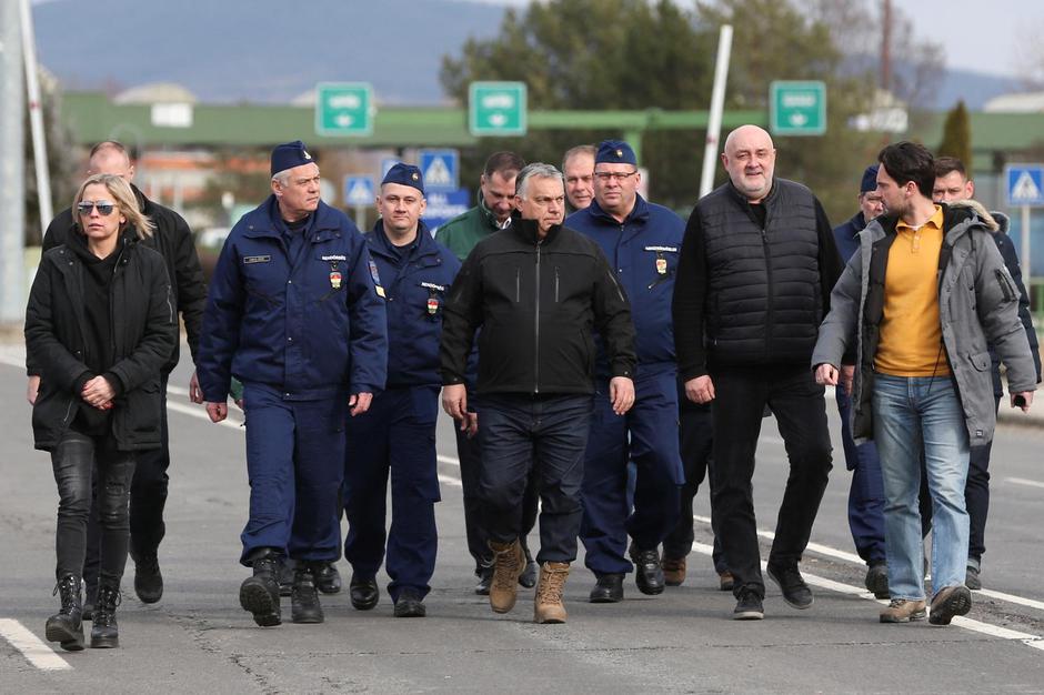 Hungarian Prime Minister Orban visits the Beregsurany border crossing