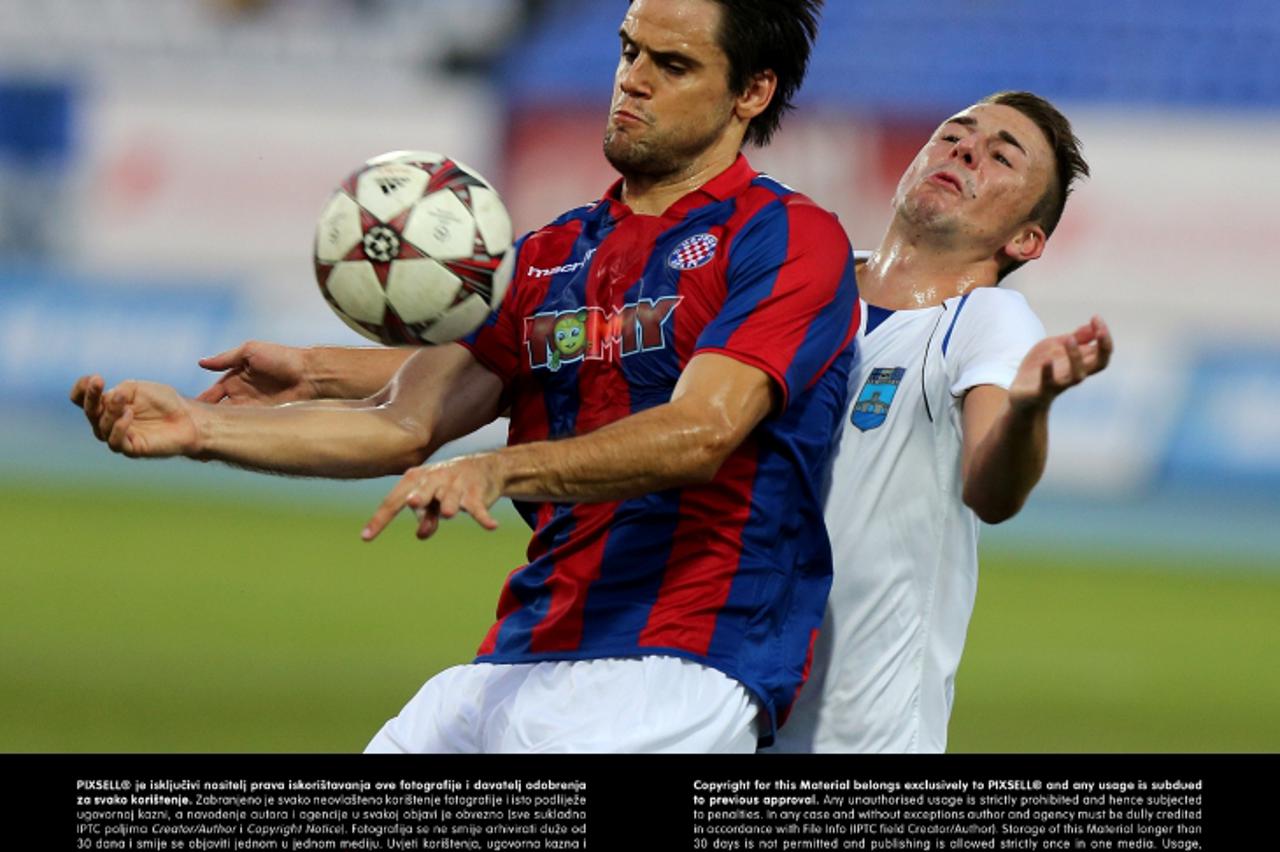 '31.08.2013., stadion Gradski vrt, Osijek - MAXtv Prva liga, 8. kolo, NK Osijek - HNK Hajduk. Andrijasevic Franko i Misic Josip.  Photo: Davor Javorovic/PIXSELL'