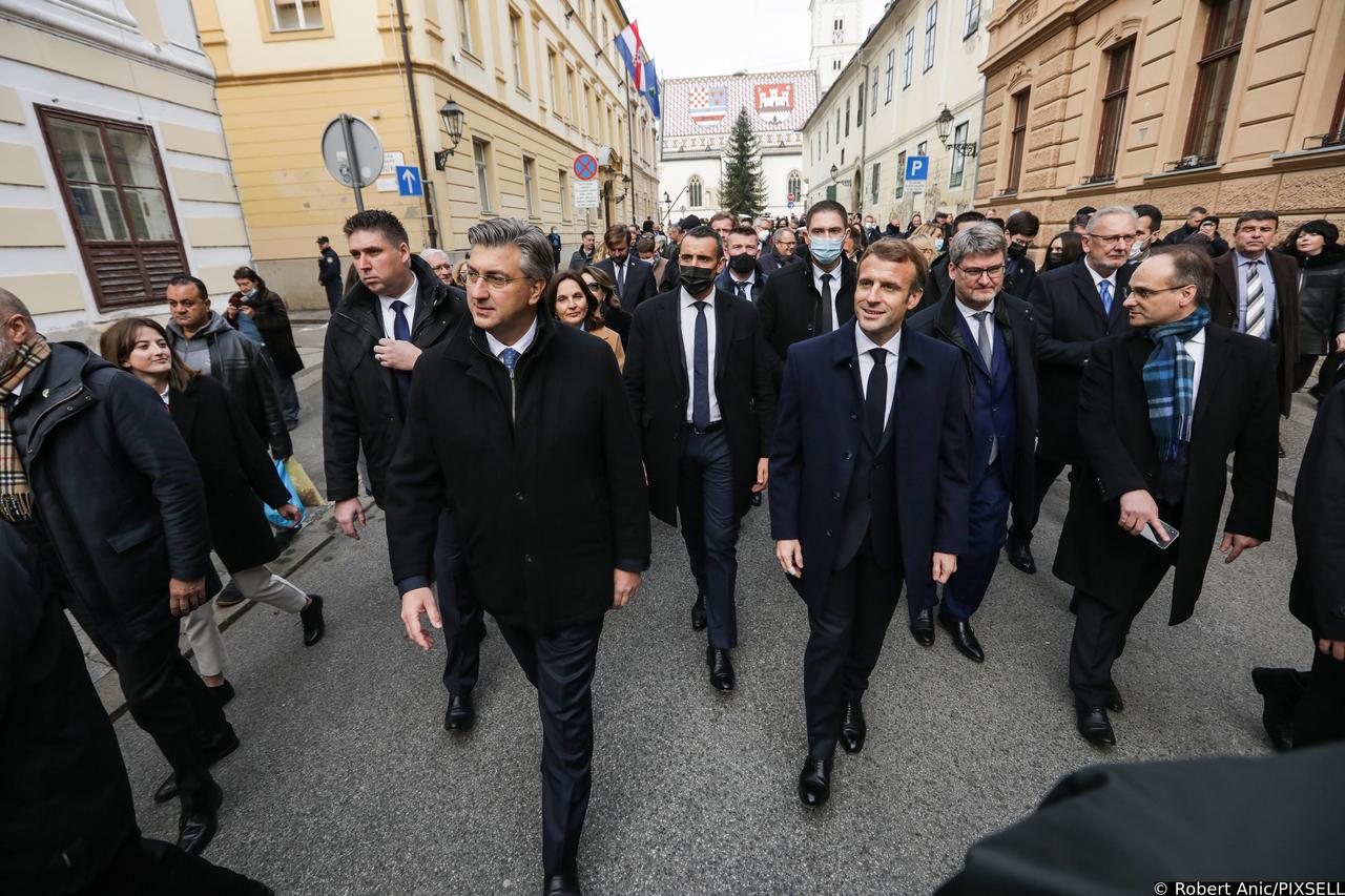 Andrej Plenković i Emmanuel Macron prošetali su Gornjim gradom