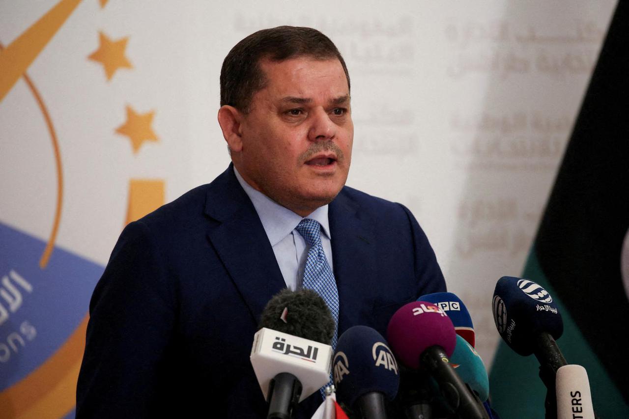 FILE PHOTO: FILE PHOTO: FILE PHOTO: Libyan Prime Minister Abdulhamid al-Dbeibah announces election bid in Tripoli