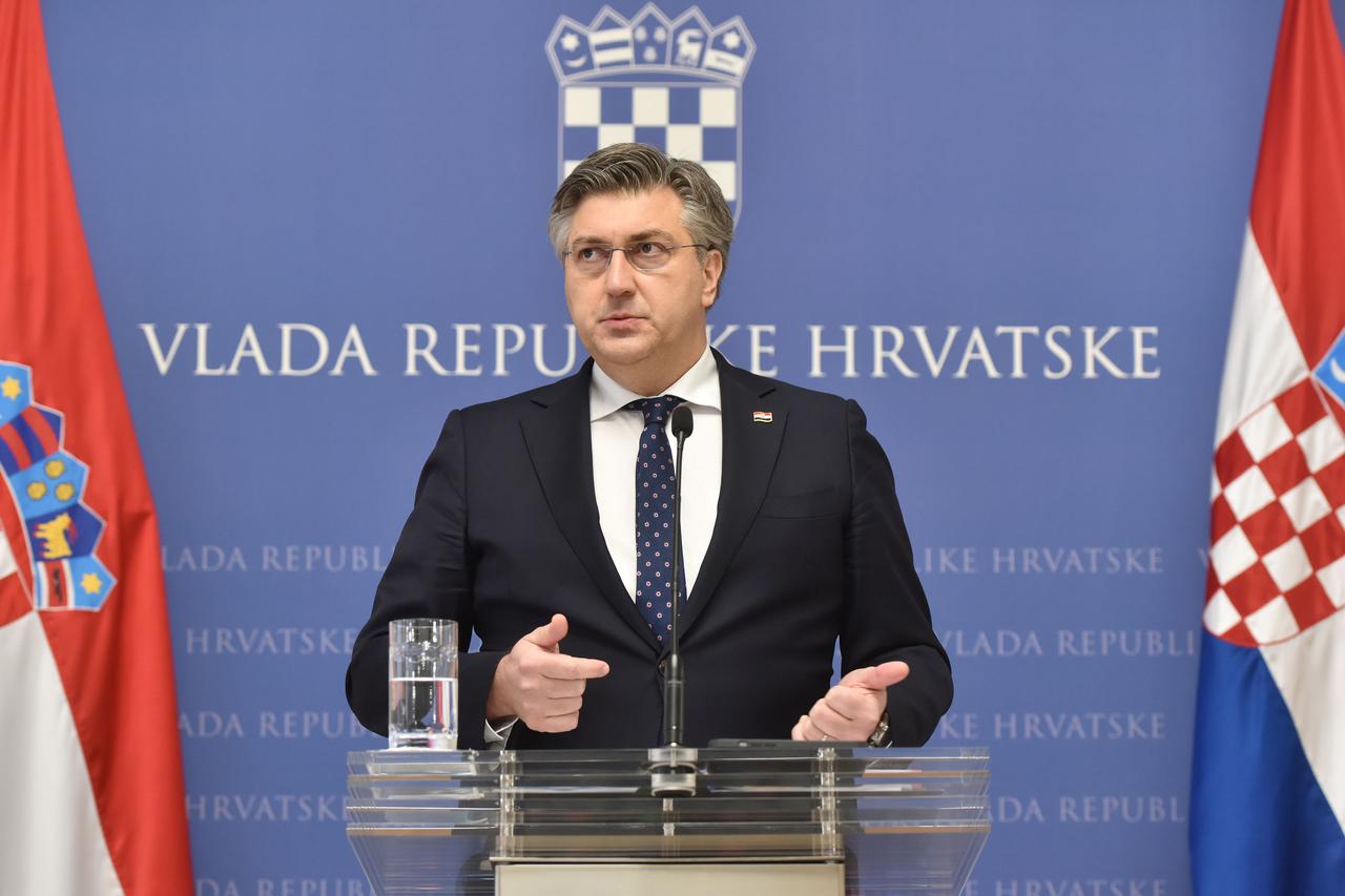 Premijer Andrej Plenković održao je konferenciju za medije u Vladi RH