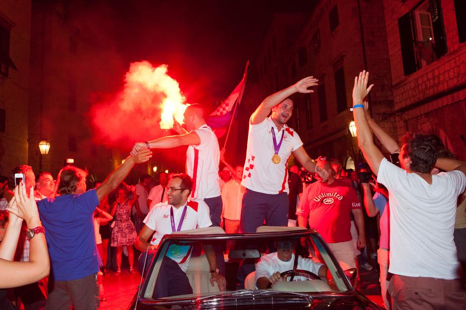 Vaterpolisti na dočeku u Dubrovniku