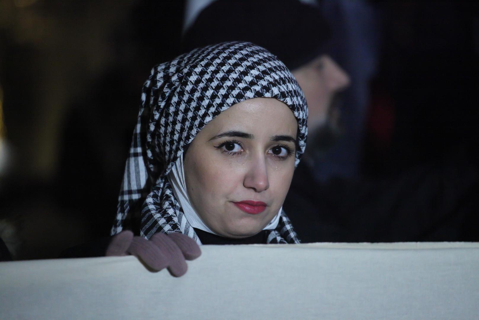 13.1.2024., Trg zrtava fasizma, Zagreb - U sklopu medjunarodnog dana akcije za trajni prekid vatre u Pojasu Gaze, na Trgu zrtava fasizma organiziran je skup pod nazivom “Zivot, sloboda, pravda - mars za Palestinu”. Photo: Luka Batelic/PIXSELL