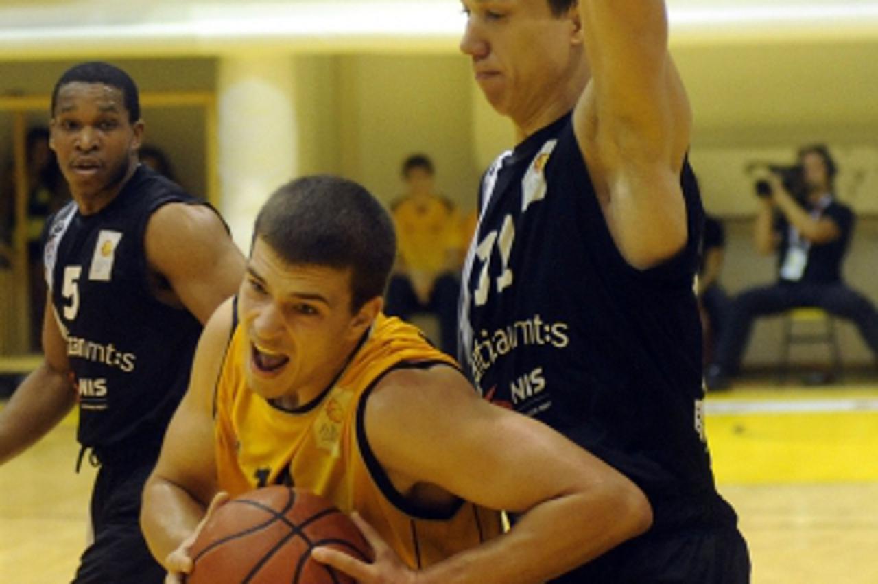 '04.11.2012., Split - Gripe, ABA Liga, 7. kolo, KK Split - KK Partizan. Filip Kruslin, Vladimir Lucic. Photo: Tino Juric/PIXSELL'