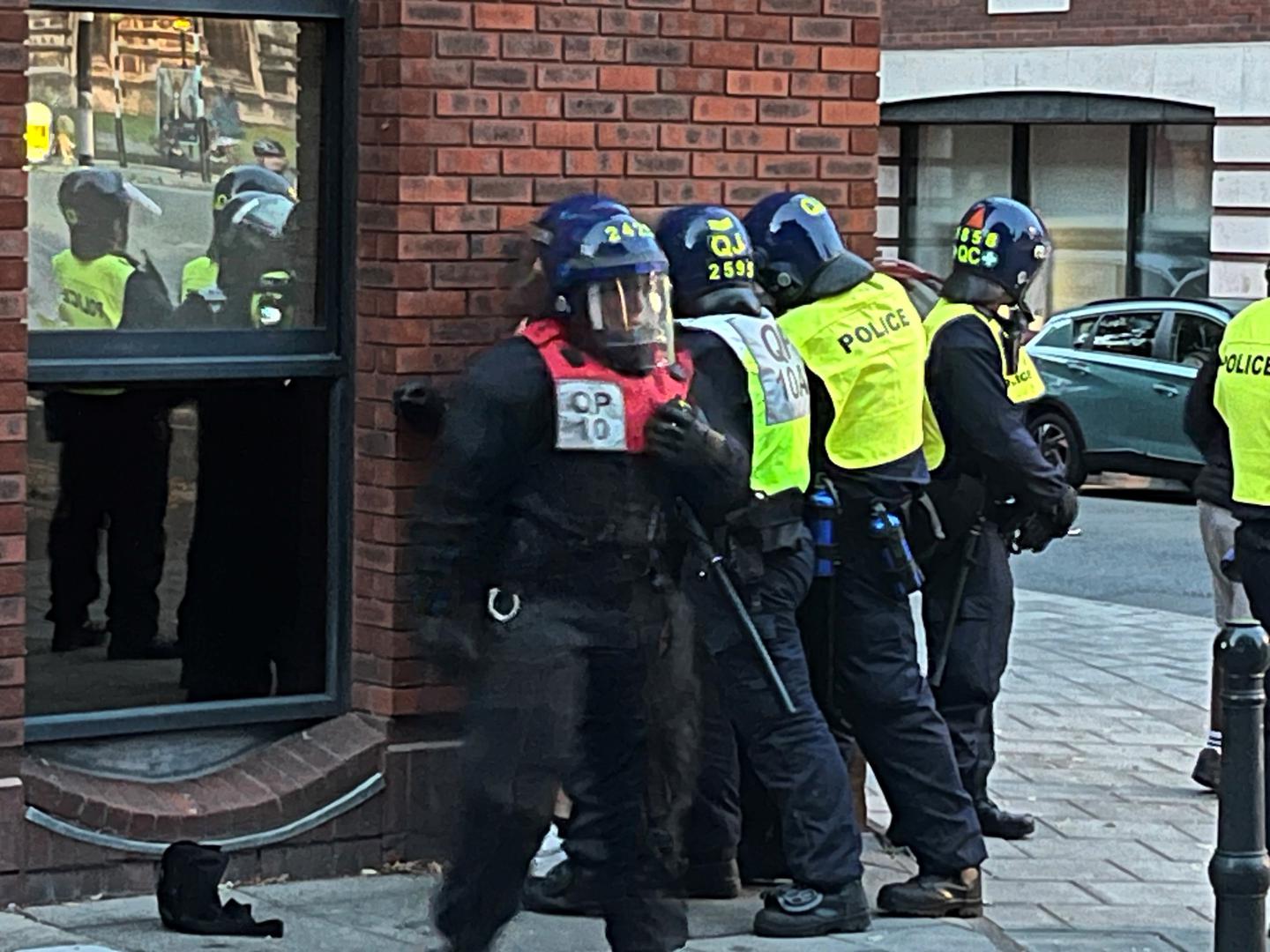 BEST QUALITY AVAILABLE Police detain a man after a protest in Bristol, following the stabbing attacks on Monday in Southport, in which three young children were killed. Picture date: Saturday August 3, 2024. Photo: Rod Minchin/PRESS ASSOCIATION