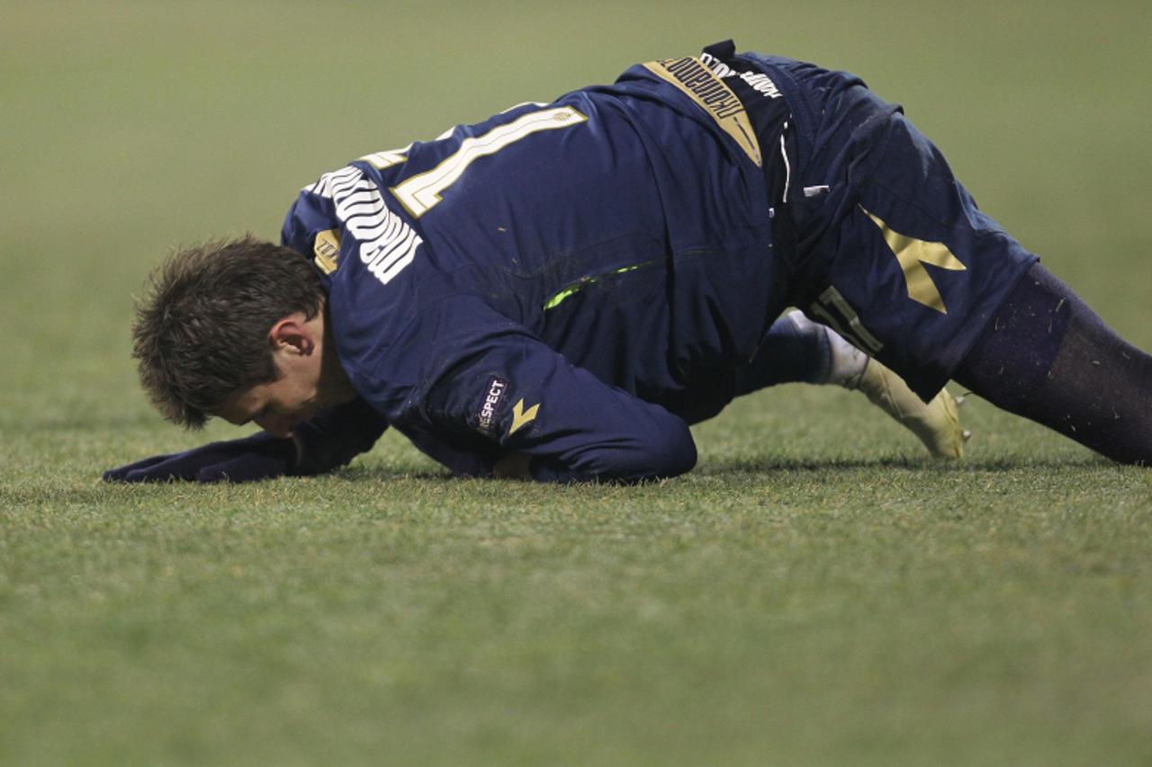 '17.12.2009. Zagreb, Hrvatska - Na praznom stadionu Maksimir odigrana je nogometna utakmica 6. kola, skupine A Europske lige izmedju NK Dinama i FC Timisoara.Mario Mandzukic.Photo: Igor Kralj/PIXSELL'