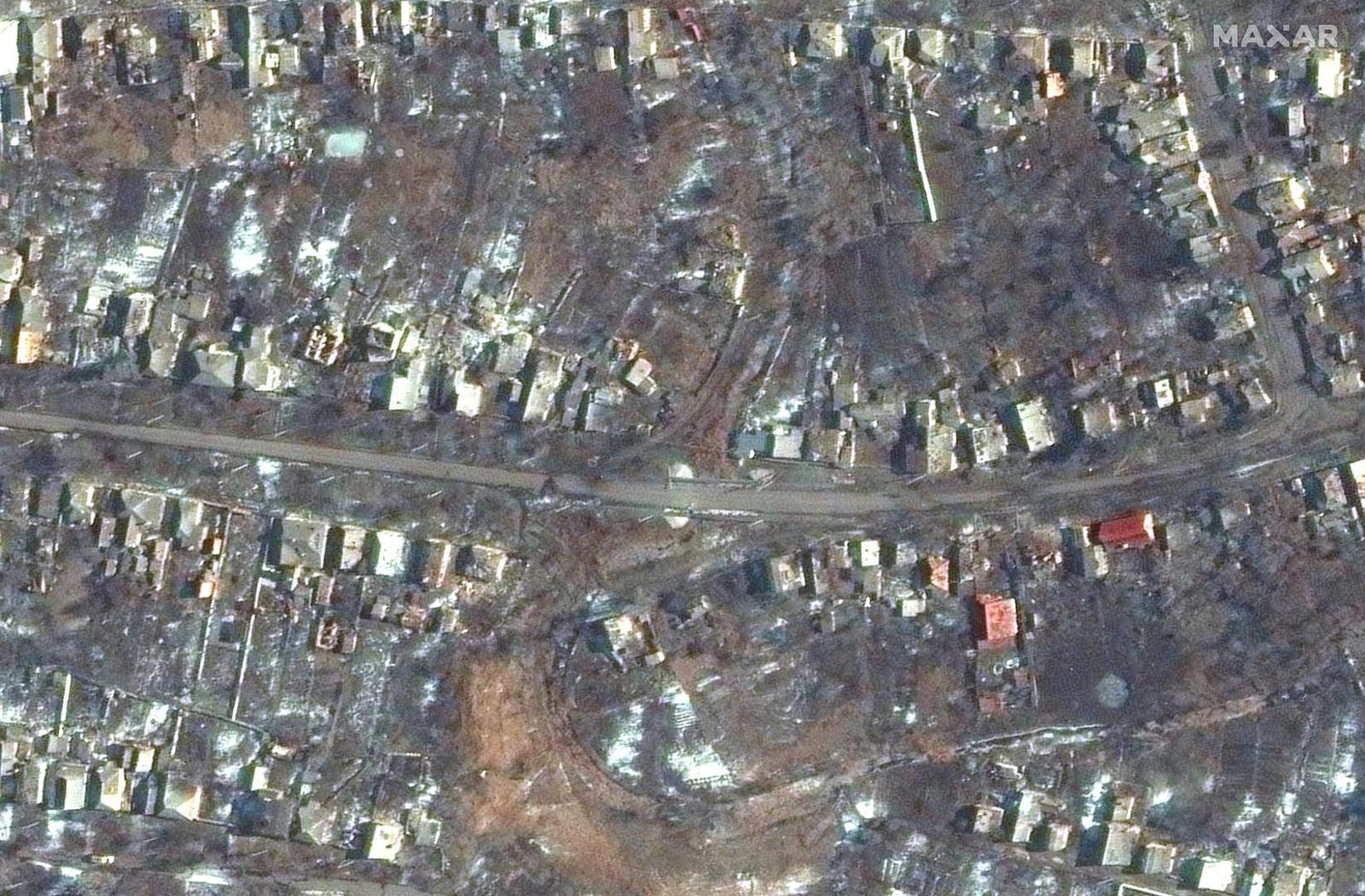 A satellite image shows a bridge and roadway before damage, amid Russia's attack on Ukraine, in southern Bakhmut, Ukraine, February 23, 2023. Maxar Technology/Handout via REUTERS ATTENTION EDITORS - THIS IMAGE HAS BEEN SUPPLIED BY A THIRD PARTY. MANDATORY CREDIT. NO RESALES. NO ARCHIVES. DO NOT OBSCURE LOGO. Photo: MAXAR TECHNOLOGY/REUTERS