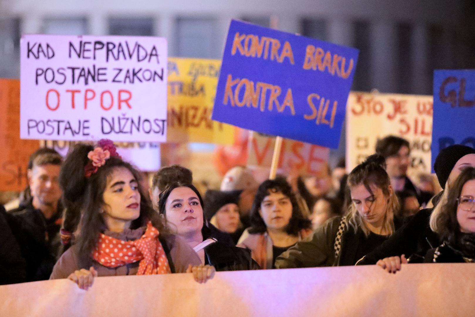 08.03.2024., Zagreb - Feministicki kolektiv fAKTIV organizirao je osmomartovski nocnom mars pod geslom „Feminizam i gotovo“. Photo: Tomislav Miletic/PIXSELL