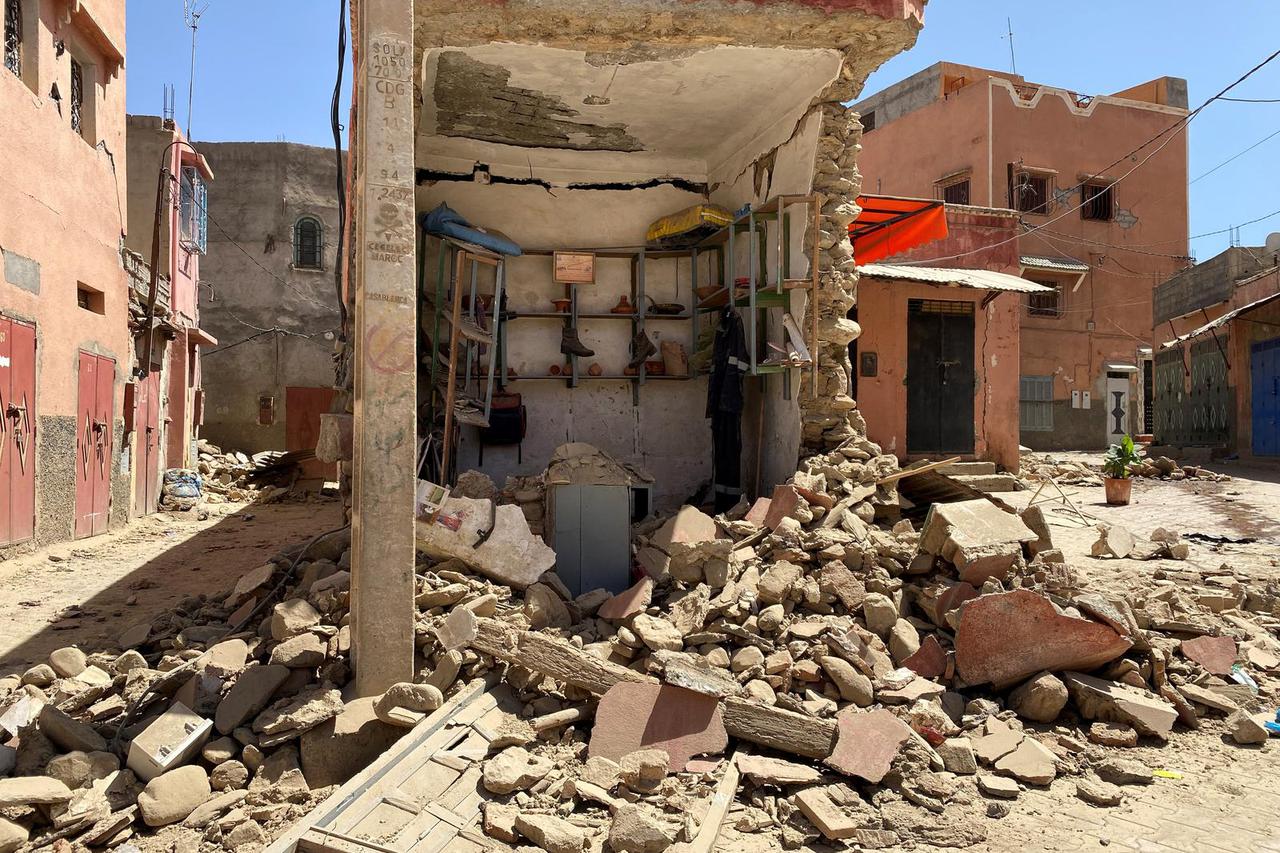 Aftermath of a powerful earthquake in Morocco