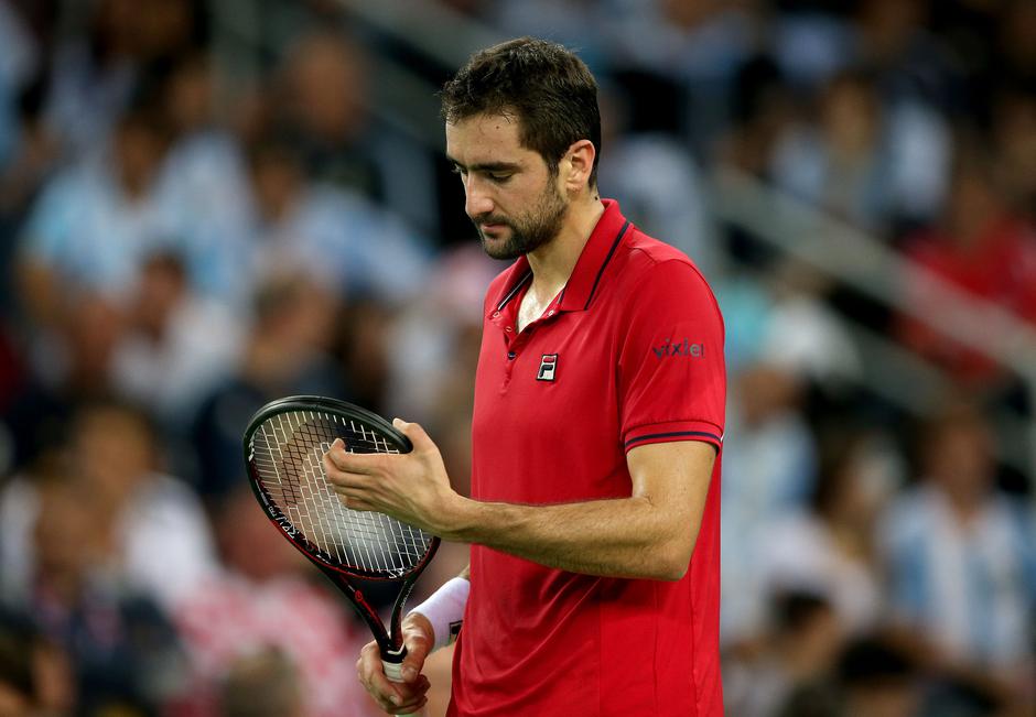 27.11.2016., Arena Zagreb, Zagreb - Finale Davis kupa, Hrvatska - Argentina, Marin Cilic - Juan Martin Del Potro.  Photo: Igor Kralj/PIXSELL