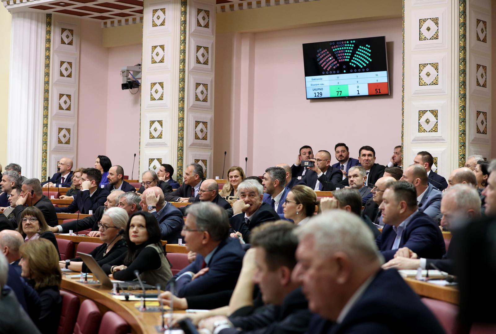 17.03.2023., Zagreb - Nakon aktualnog prijepodneva u Saboru zastupnici glasuju o povjerenju novim ministrima Branku Bacicu i Simi Erlicu Photo: Patrik Macek/PIXSELL