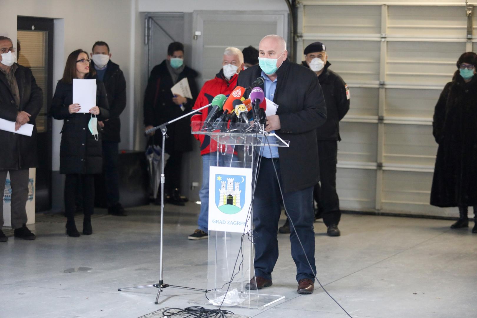 25.03.2020., Zagreb - U garazi Gradske uprave na Trgu Stjepana Radica odrzana je konferencija na temu: Prirodna nepogoda koja je pogodila Zagreb. Vjekoslav Jelic.
Photo: Borna Filic/PIXSELL