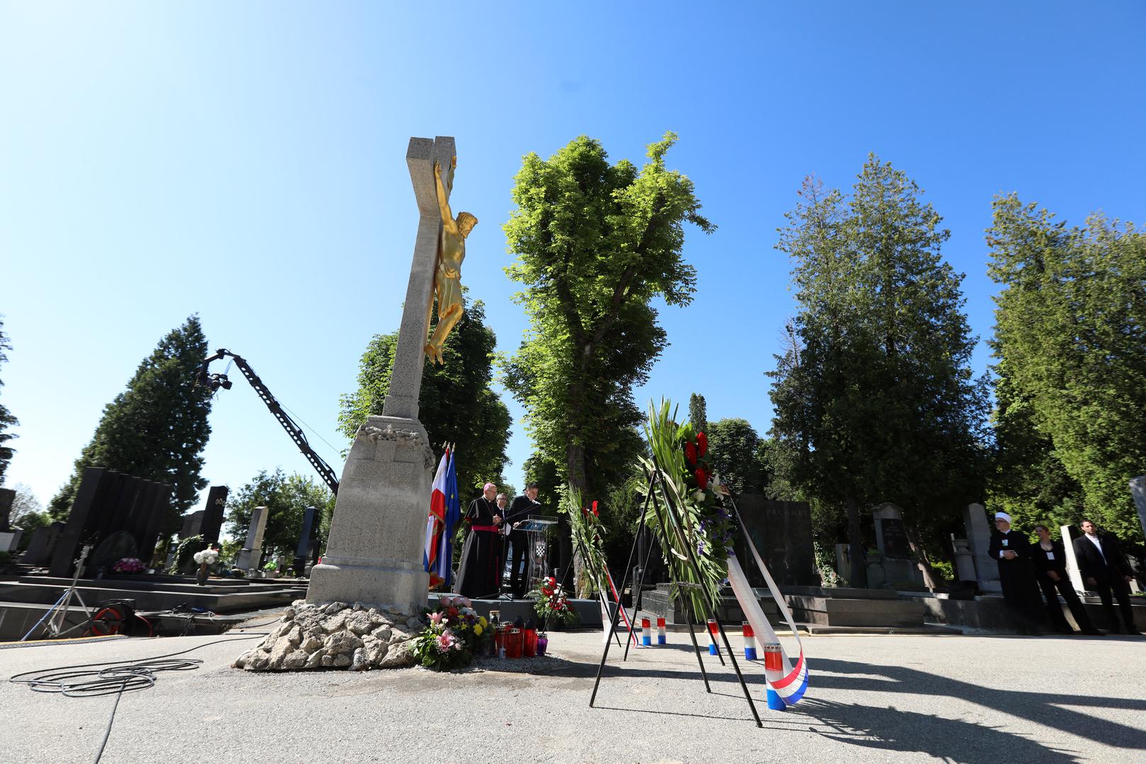 18.05.2024., Zagreb - Komemoracija za zrtve Bleiburske tragedije i Kriznog odrzana je kod Sredisnjeg kriza na groblju Mirogoj. Photo: Robert Anic/PIXSELL