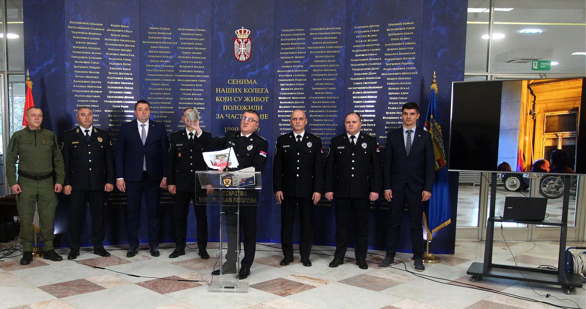 25, December, 2023, Belgrade -  Representatives of the Ministry of Internal Affairs held a media conference in the Palace of Serbia regarding last night's events during the protests in Belgrade. Photo: A.K./ATAImages

25, decembar, 2023, Beograd - Predstavnici Ministarstva unutrasnjih poslova odrzali su u Palati Srbija konferenciju za medije povodom sinocnih dogadjaja tokom protesta u Beogradu. Photo: A.K./ATAImages Photo: A.K./ATA images/PIXSELL