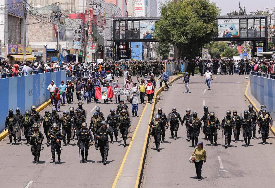 Demonstrations demanding dissolution of Peru's Congress and democratic elections, in Arequipa