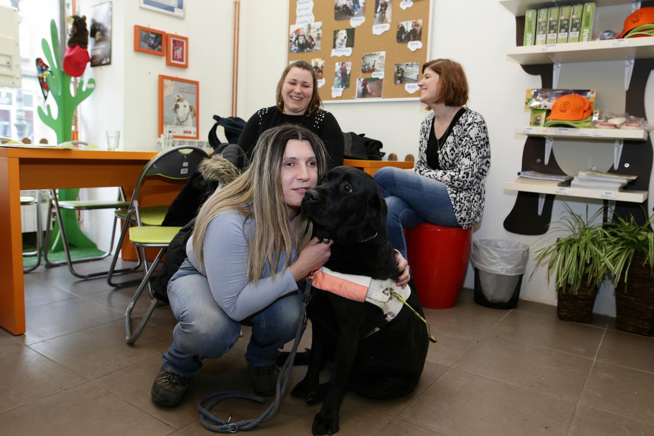 26.01.2017., Zagreb - Odrzan edukativni dogadjaj 'Daj pet i udji u pseci svijet' u suradnji s Hrvatskom udrugom za skolovanje pasa vodica i mobilitet.  Kristina Sporic.  Photo: Zeljko Lukunic/PIXSELL