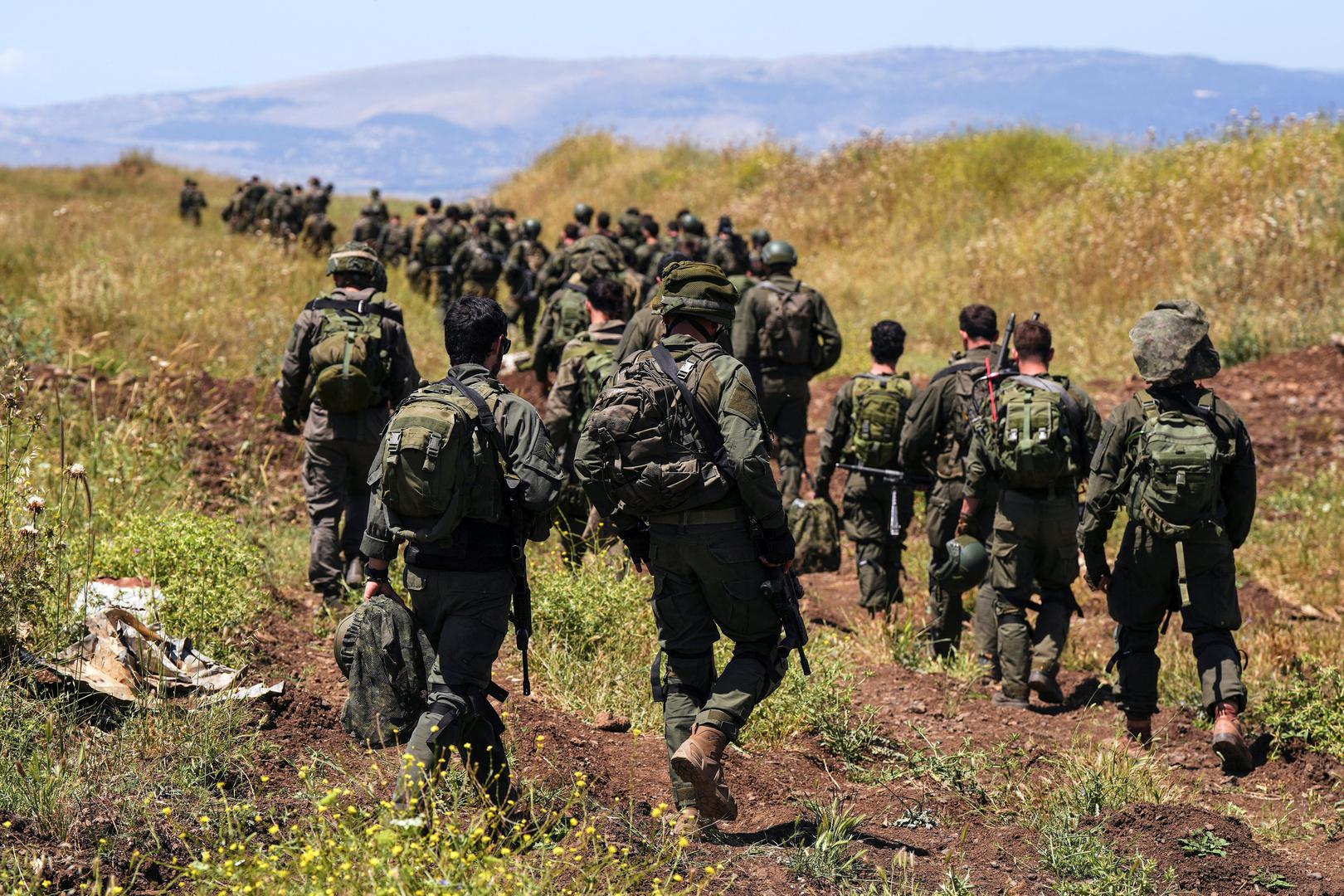 Israeli soldiers participate in a training exercise, amid the ongoing conflict in Gaza between Israel and the Palestinian Islamist group Hamas and cross-border hostilities between?Hezbollah?and Israeli forces, near Katzrin in the Israeli-occupied?Golan?Heights, May 8, 2024. REUTERS/Ayal Margolin ISRAEL OUT. NO COMMERCIAL OR EDITORIAL SALES IN ISRAEL Photo: Ayal Margolin/REUTERS