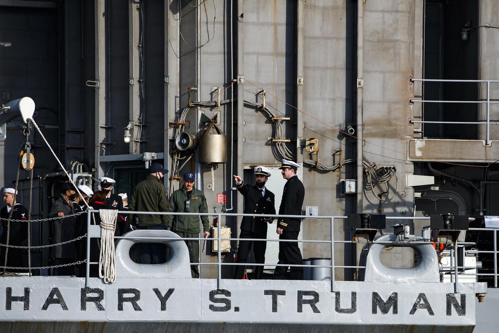 14.02.2022.,Split - Nosac aviona Ratne mornarice Sjedinjenih Americkih Drzava USS Harry S. Truman u splitskoj luci Photo: Milan Sabic/PIXSELL