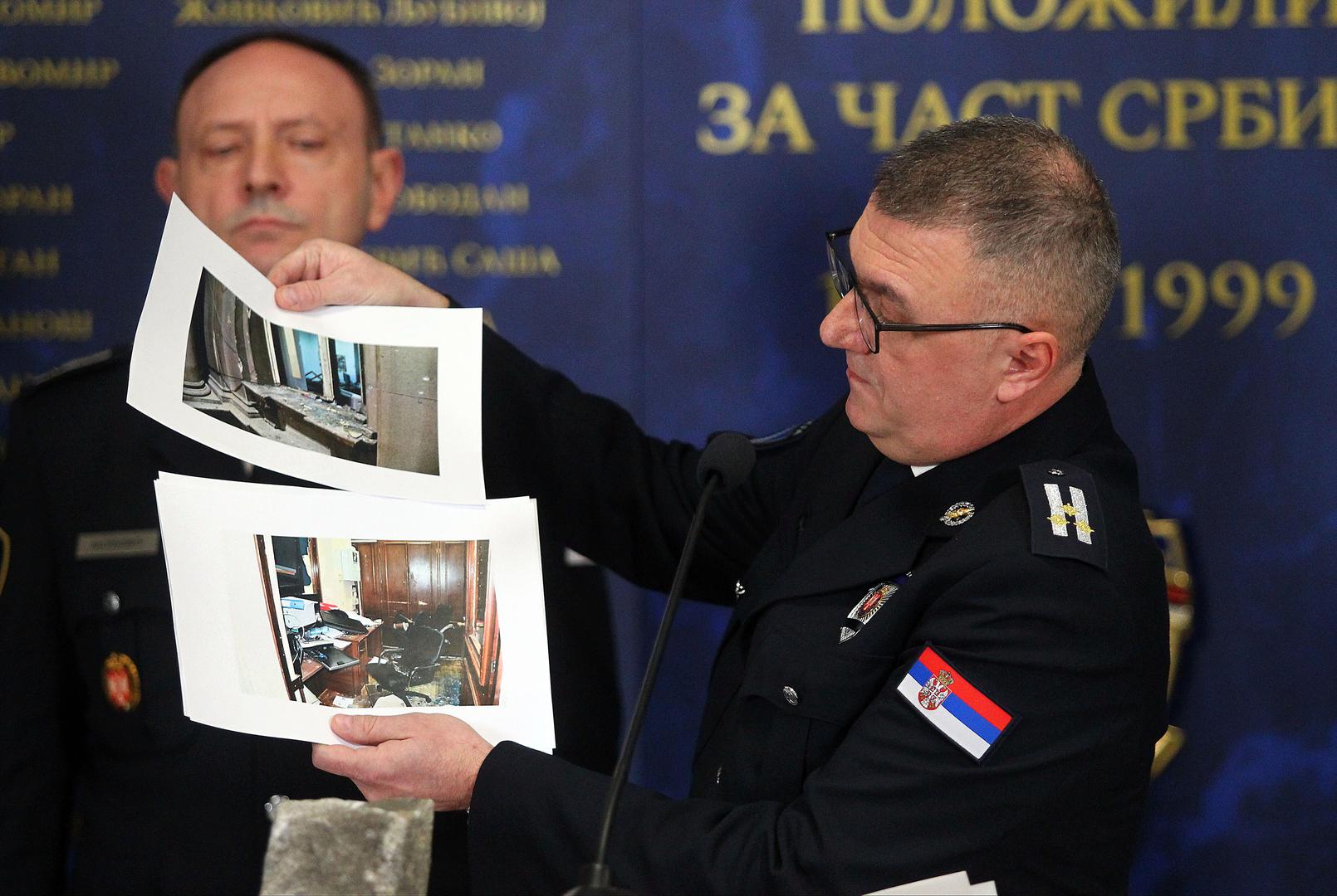 25, December, 2023, Belgrade -  Representatives of the Ministry of Internal Affairs held a media conference in the Palace of Serbia regarding last night's events during the protests in Belgrade. Head of the Police Administration, Ivica Ivkovic. Photo: A.K./ATAImages

25, decembar, 2023, Beograd - Predstavnici Ministarstva unutrasnjih poslova odrzali su u Palati Srbija konferenciju za medije povodom sinocnih dogadjaja tokom protesta u Beogradu. Photo: A.K./ATAImages Photo: A.K./ATA images/PIXSELL