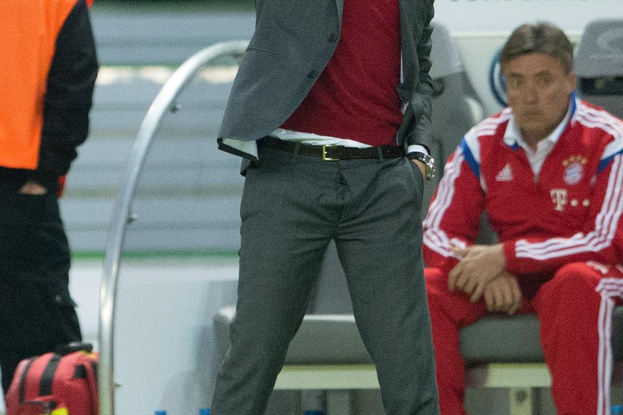 17.05.2014, Olympiastadion, Berlin, GER, DFB Pokal Finale 2014, Borussia Dortmund vs Bayern Muenchen, im Bild  Josep Guardiola (Muenchen #Headcoach)  sauer  Foto ??© nordphoto / Kokenge/PIXSELL