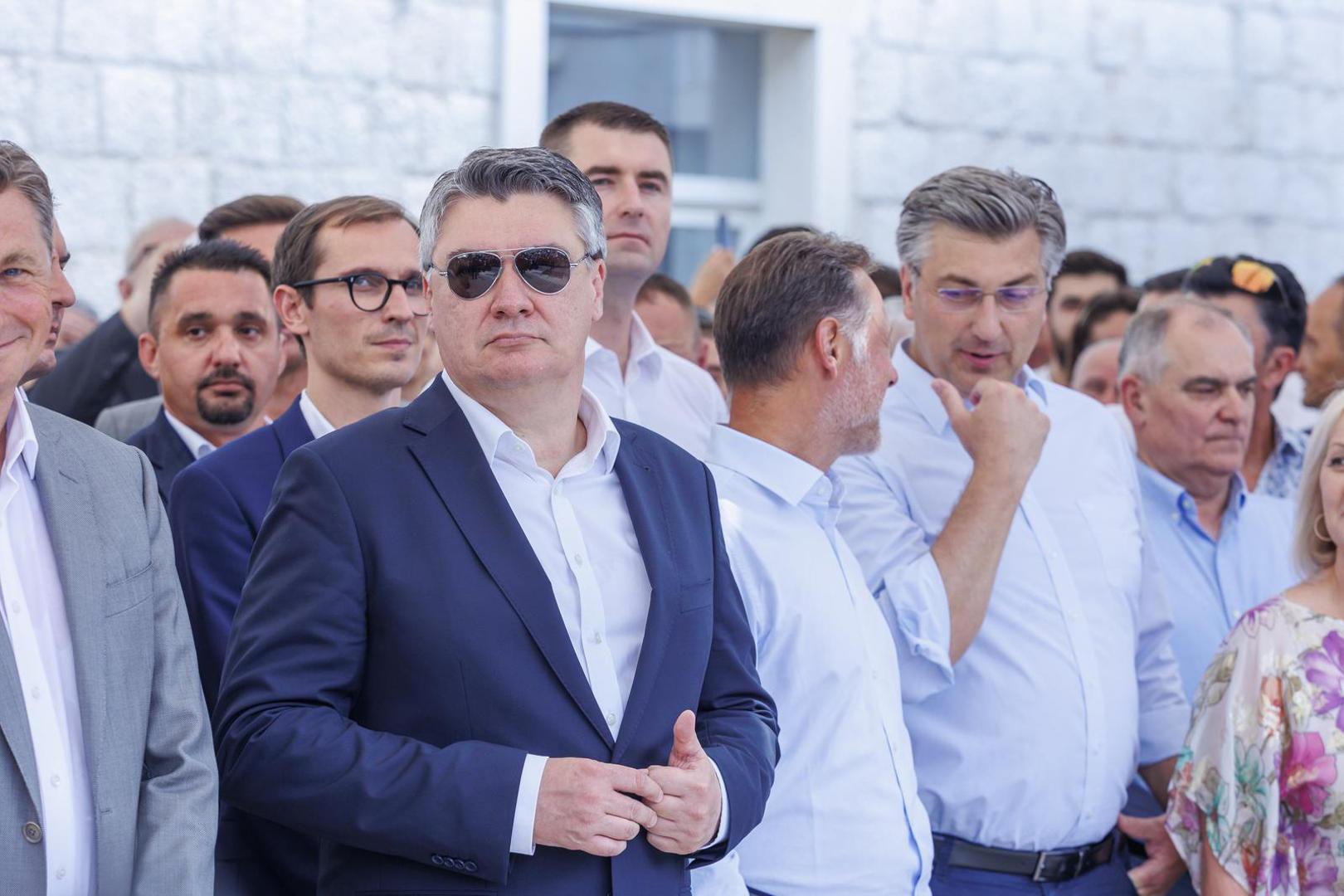 07.08.2022., Sinj - Predsjednik RH Zoran Milanovic, premijer Andrej Plenkovic s ministrima, predsjednik Republike Slovenije Borut Pahor sudjelovali su na Vojvodinom prijemu u Alkarskim dvorima.
Photo:   Photo: Miroslav Lelas/PIXSELL