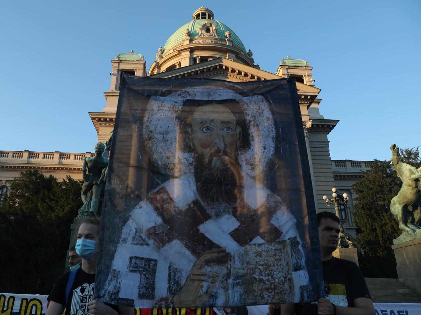 10, July, 2020, Belgrade - Protest of citizens in front of the Assembly of Serbia. . Photo: Stefan Tomasevic/ATAImages

10, jul, 2020, Beograd - Protest gradjana ispred Skupstine Srbije. . Photo: Stefan Tomasevic/ATAImages