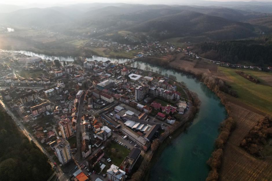 Pogled iz zraka na Novi Grad u BiH, mjesto nedaleko skladištenja nuklearnog otpada