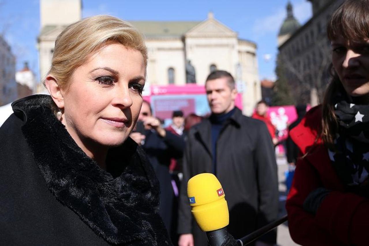 Kolinda Grabar Kitarović na Cvjetnom trgu