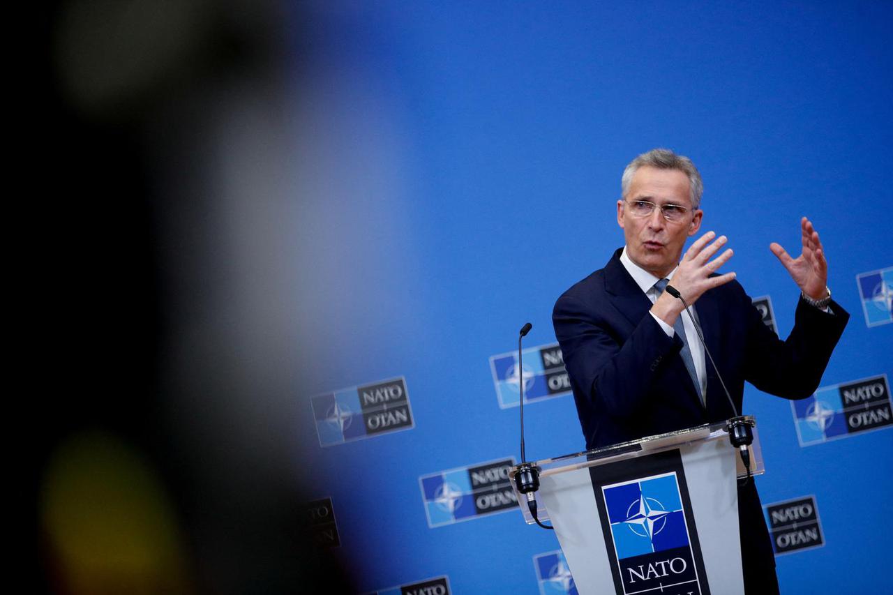 NATO Secretary-General Stoltenberg gives news conference in Brussels