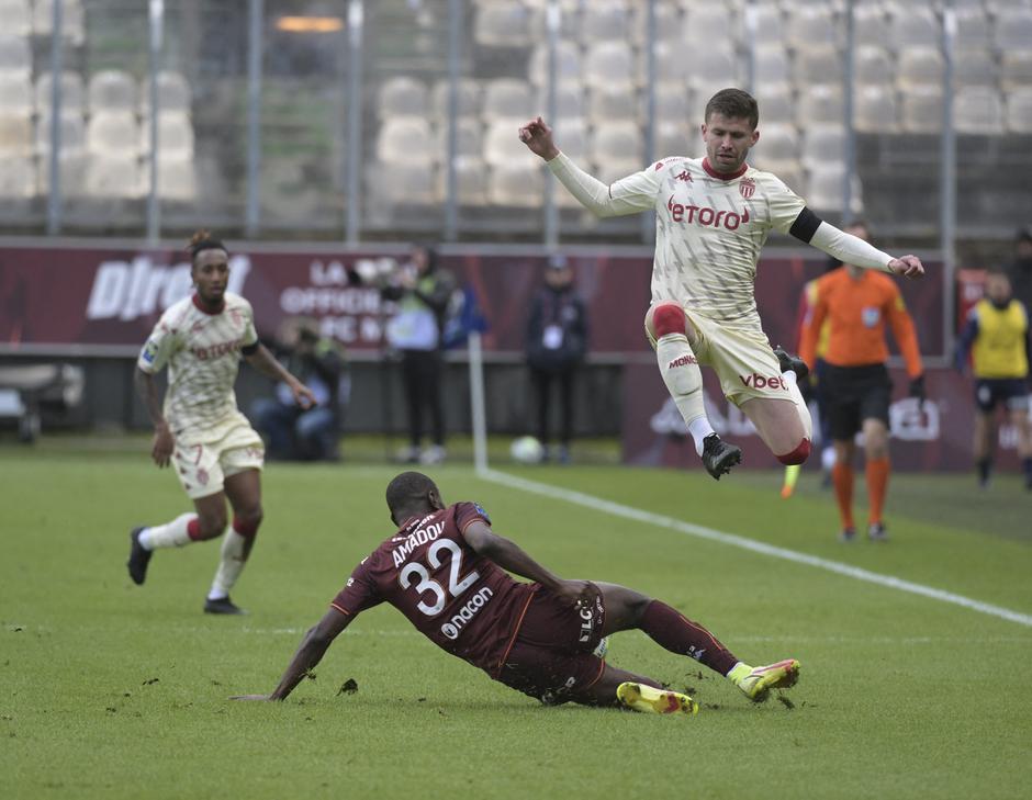 Match de Ligue 1 Uber Eats "Metz - Monaco (1-2)" au stade Saint-Symphorien